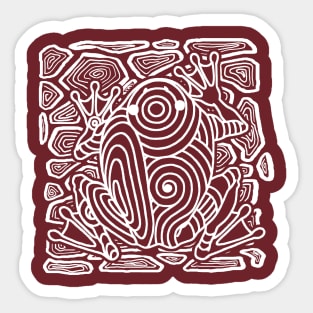 Frog Toad Rock Tribal Tattoo Art White Sticker